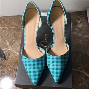 Brand New Elsie Gingham leather pumps